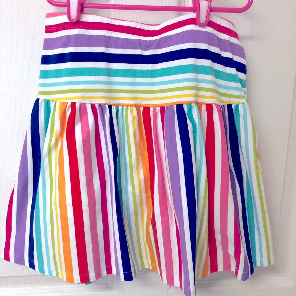 Girls Lands’ End Rainbow Stripe Skort Size L